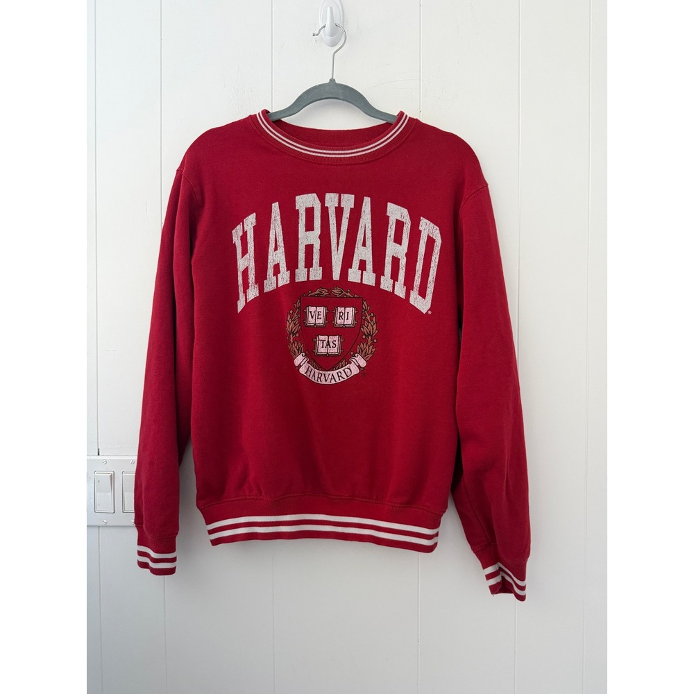 Harvard University Crewneck Sweatshirt Red Ivy League Crest Adult Medium